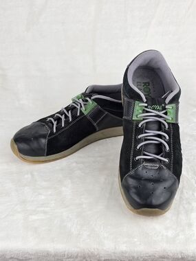 Royal Elastics Sample Sneakers Mens 9 Black Green Suede Rare Sample Shoe